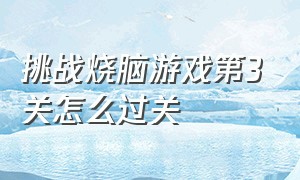 挑战烧脑游戏第3关怎么过关