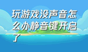 玩游戏没声音怎么办静音键开启了