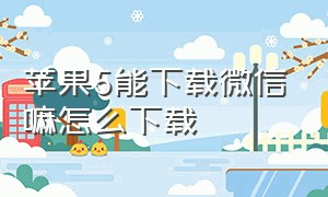 苹果5能下载微信嘛怎么下载