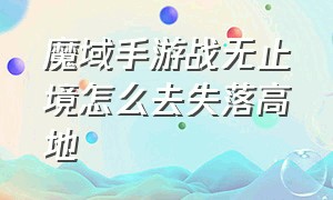 魔域手游战无止境怎么去失落高地