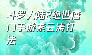 斗罗大陆2绝世唐门手游素云涛打法