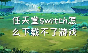 任天堂switch怎么下载不了游戏