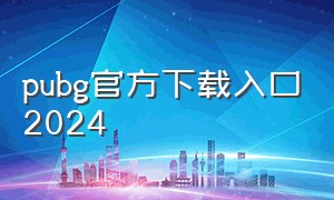 pubg官方下载入口2024