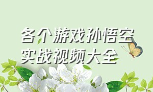 各个游戏孙悟空实战视频大全