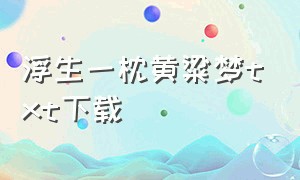 浮生一枕黄粱梦txt下载