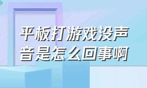 平板打游戏没声音是怎么回事啊