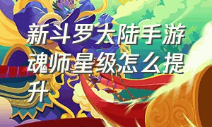 新斗罗大陆手游魂师星级怎么提升