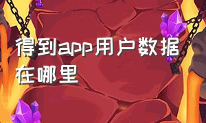 得到app用户数据在哪里