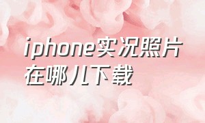 iphone实况照片在哪儿下载