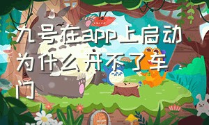 九号在app上启动为什么开不了车门