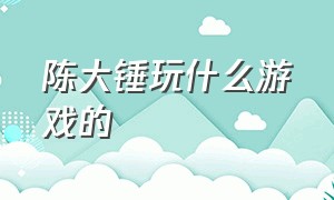 陈大锤玩什么游戏的