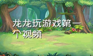 龙龙玩游戏第一个视频