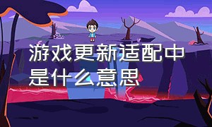 游戏更新适配中是什么意思