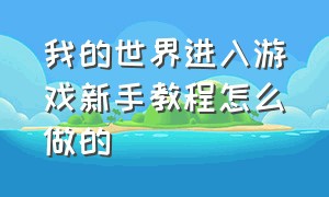 我的世界进入游戏新手教程怎么做的