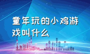 童年玩的小鸡游戏叫什么