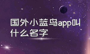 国外小蓝鸟app叫什么名字