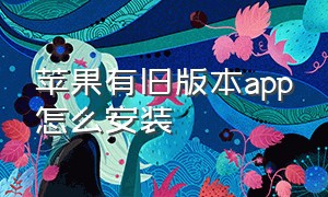 苹果有旧版本app怎么安装