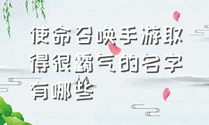 使命召唤手游取得很霸气的名字有哪些