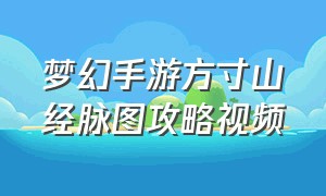 梦幻手游方寸山经脉图攻略视频