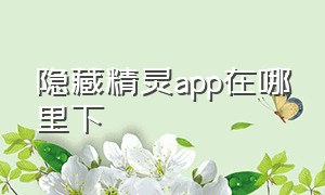 隐藏精灵app在哪里下