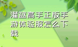 灌篮高手正版手游体验服怎么下载