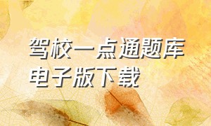 驾校一点通题库电子版下载