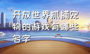 开放世界抓捕宠物的游戏有哪些名字