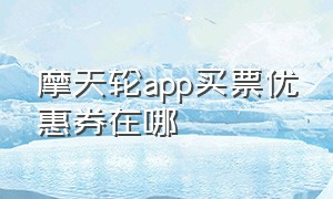 摩天轮app买票优惠券在哪