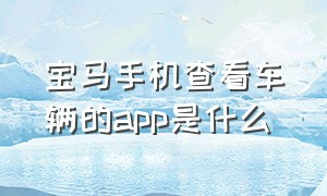 宝马手机查看车辆的app是什么