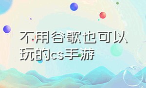 不用谷歌也可以玩的cs手游