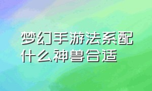 梦幻手游法系配什么神兽合适