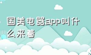 国美电器app叫什么来着