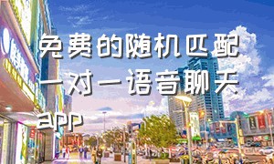 免费的随机匹配一对一语音聊天app