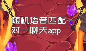 随机语音匹配一对一聊天app