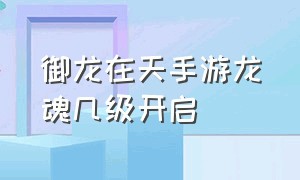 御龙在天手游龙魂几级开启