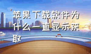 苹果下载软件为什么一直显示获取