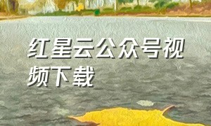 红星云公众号视频下载