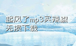 起风了mp3买辣椒无损下载