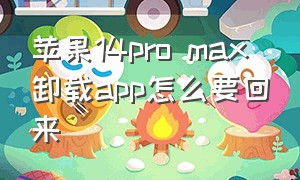 苹果14pro max卸载app怎么要回来