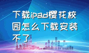 下载ipad樱花校园怎么下载安装不了