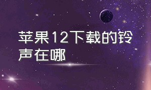 苹果12下载的铃声在哪