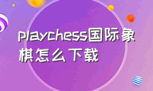 playchess国际象棋怎么下载