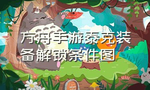 方舟手游泰克装备解锁条件图