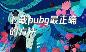 下载pubg最正确的方法