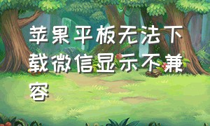 苹果平板无法下载微信显示不兼容