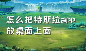 怎么把特斯拉app放桌面上面