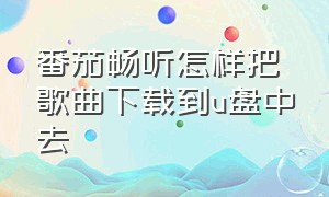 番茄畅听怎样把歌曲下载到u盘中去