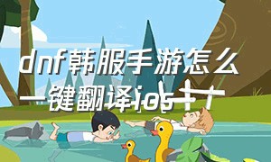 dnf韩服手游怎么一键翻译ios