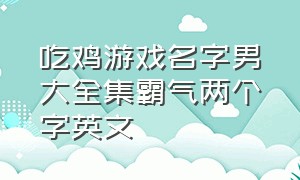 吃鸡游戏名字男大全集霸气两个字英文