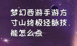 梦幻西游手游方寸山终极经脉技能怎么点